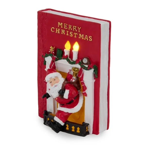 Kirklands Tabletop LED Merry Book with Santa Kirklands Tabletop LED Merry Book with Santa - Image 1