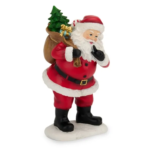 Kirklands Tabletop Santa with Gift Bag of Holly Kirklands Tabletop Santa with Gift Bag of Holly - Image 1
