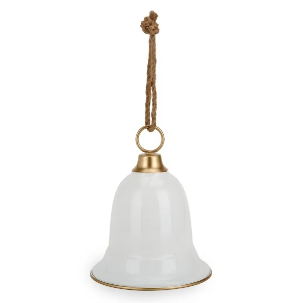 Kirklands White Metal Christmas Bell with Rope, 9 in. Kirklands White Metal Christmas Bell with Rope, 9 in. - Image 1