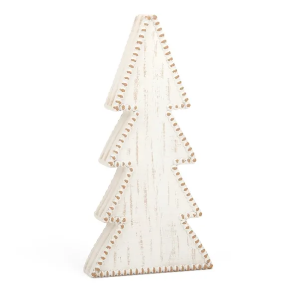 Kirklands White Wood Beaded Edge Christmas Tree, 15 in. Kirklands White Wood Beaded Edge Christmas Tree, 15 in. - Image 1