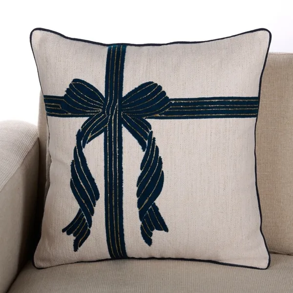 Kirklands Gift with Bow Pillow Kirklands Gift with Bow Pillow - Image 1