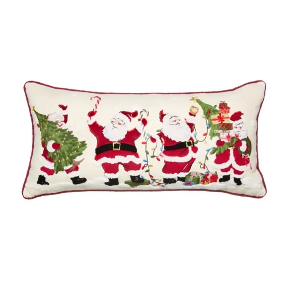 Kirklands Happy Holly Santa Pillow Kirklands Happy Holly Santa Pillow - Image 1