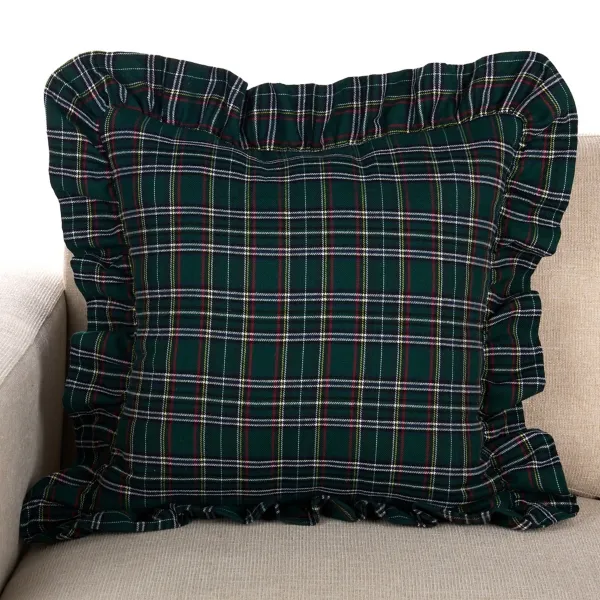 Kirklands Plaid Pillow with Ruffle Kirklands Plaid Pillow with Ruffle - Image 1