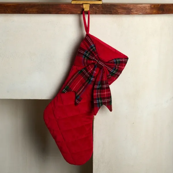 Kirklands Quilted Velvet Stocking Kirklands Quilted Velvet Stocking - Image 1