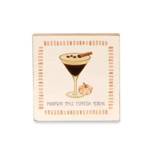 Kirklands Pumpkin Spice Wood Block Tabletop Sign, 6 in. Kirklands Pumpkin Spice Wood Block Tabletop Sign, 6 in. - Image 1
