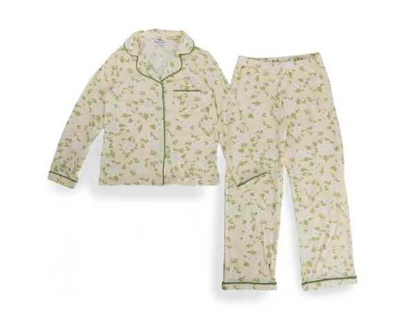 Kirklands Cream Floral Long Sleeve Pajamas Large Kirklands Cream Floral Long Sleeve Pajamas Large - Image 1