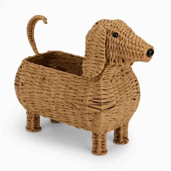 Kirklands Dachshund Woven Hyacinth Basket Kirklands Dachshund Woven Hyacinth Basket - Image 1