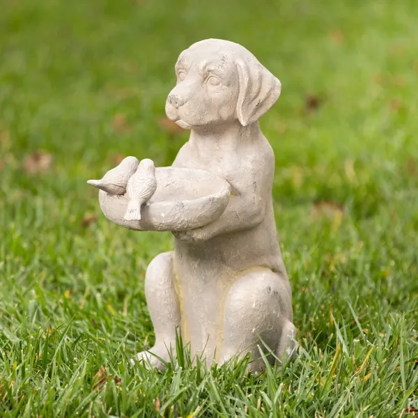 Kirklands Dog Holding Bird Bath Statue Kirklands Dog Holding Bird Bath Statue - Image 1