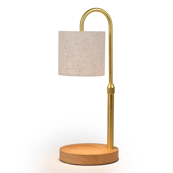 Kirklands Fabric Shade Wood Candle Warmer Lamp Kirklands Fabric Shade Wood Candle Warmer Lamp - Image 1