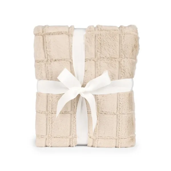 Kirklands Ivory Faux Fur Grid Throw Kirklands Ivory Faux Fur Grid Throw - Image 1