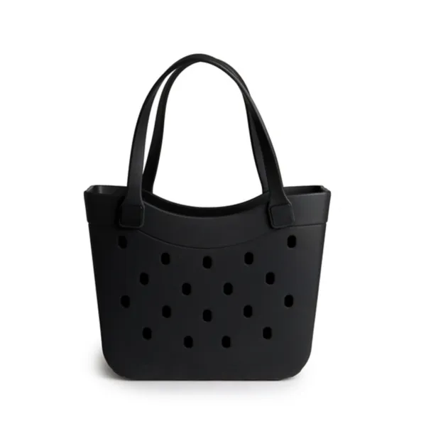 Kirklands Medium Black Curve Carry-All Basket Tote Kirklands Medium Black Curve Carry-All Basket Tote - Image 1