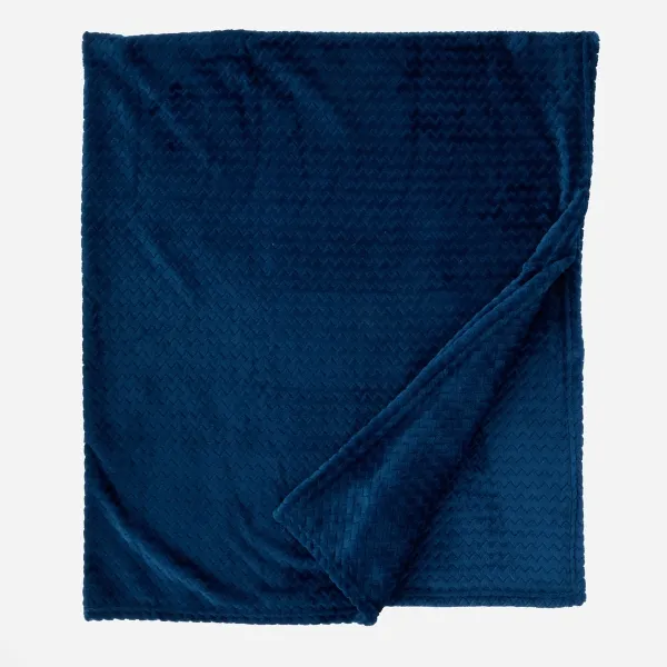 Kirklands Navy Dreamy Plush Throw Kirklands Navy Dreamy Plush Throw - Image 1