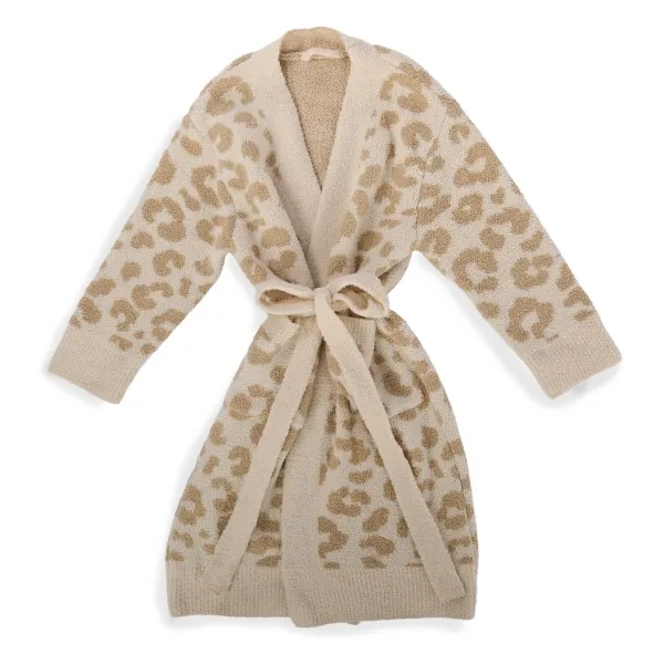 Kirklands Neutral Leopard Ivory Cozy Robe Small Kirklands Neutral Leopard Ivory Cozy Robe Small - Image 1