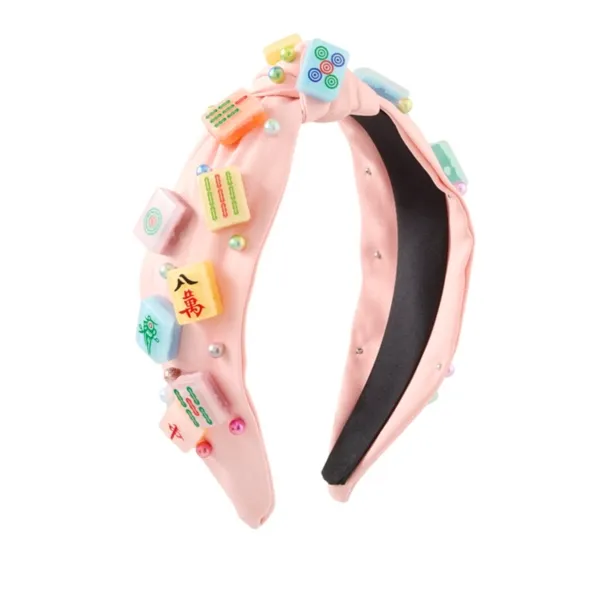 Kirklands Pink Mahjong Tile Knotted Headband Kirklands Pink Mahjong Tile Knotted Headband - Image 1