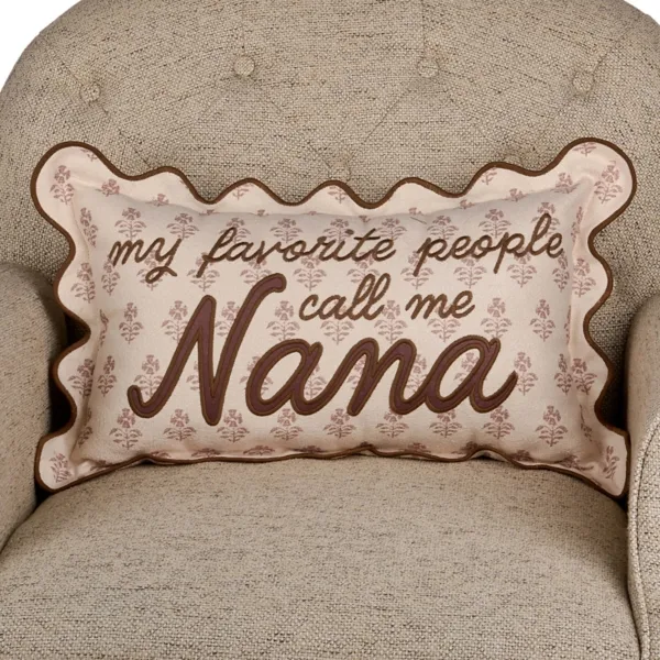 Kirklands Taupe Floral Nana Lumbar Pillow Kirklands Taupe Floral Nana Lumbar Pillow - Image 1