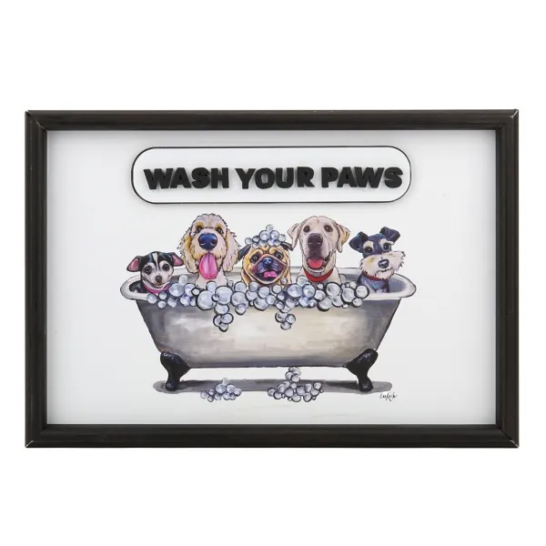 Kirklands Wash Your Paws Wall Plaque Kirklands Wash Your Paws Wall Plaque - Image 1