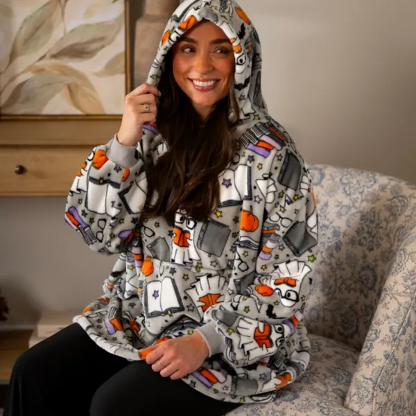 Kirklands Ghost Book Throwzy Halloween Hooded Blankets Kirklands Ghost Book Throwzy Halloween Hooded Blankets - Image 1