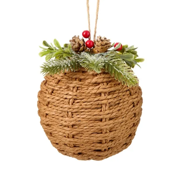 Kirklands Jute Pinecone Orb Christmas Ornament, 6 in. Kirklands Jute Pinecone Orb Christmas Ornament, 6 in. - Image 1