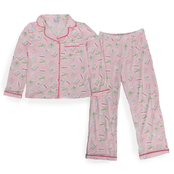 Kirklands Mahjong Long Sleeve Pajamas Small Kirklands Mahjong Long Sleeve Pajamas Small - Image 1