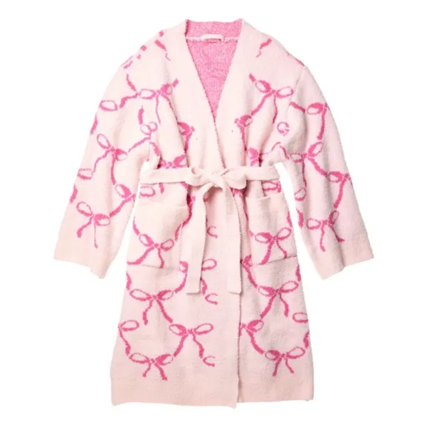 Kirklands Pink Bow Cozy Robe Medium Kirklands Pink Bow Cozy Robe Medium - Image 1