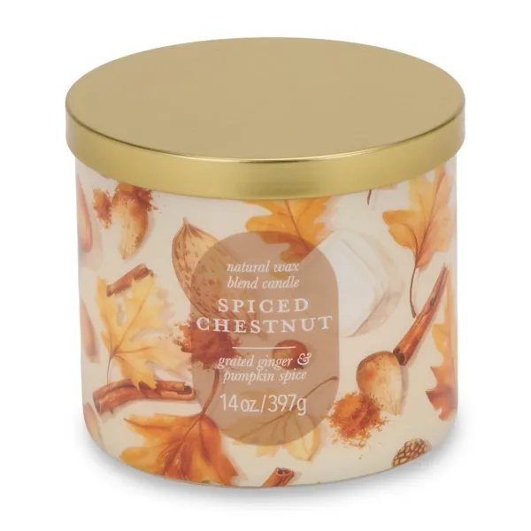 Kirklands Spiced Chestnut 14 oz 3-Wick Jar Candle Kirklands Spiced Chestnut 14 oz 3-Wick Jar Candle - Image 1