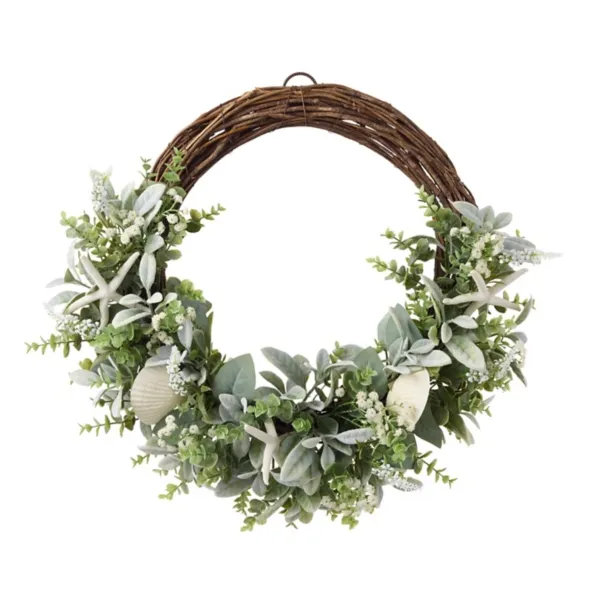 Kirklands Coastal Lamb's Ear Mix Wreath, 24 in. Kirklands Coastal Lamb's Ear Mix Wreath, 24 in. - Image 1