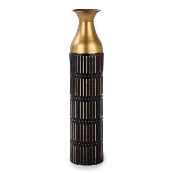 Kirklands Gold and Black Metal Vase, 22.5 in. Kirklands Gold and Black Metal Vase, 22.5 in. - Image 1