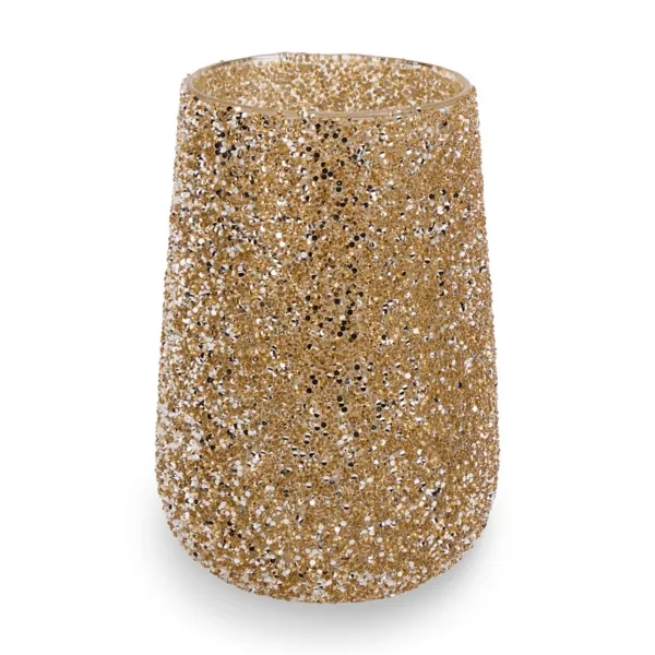 Kirklands Gold Beaded Hurricane, 10.2 in. Kirklands Gold Beaded Hurricane, 10.2 in. - Image 1