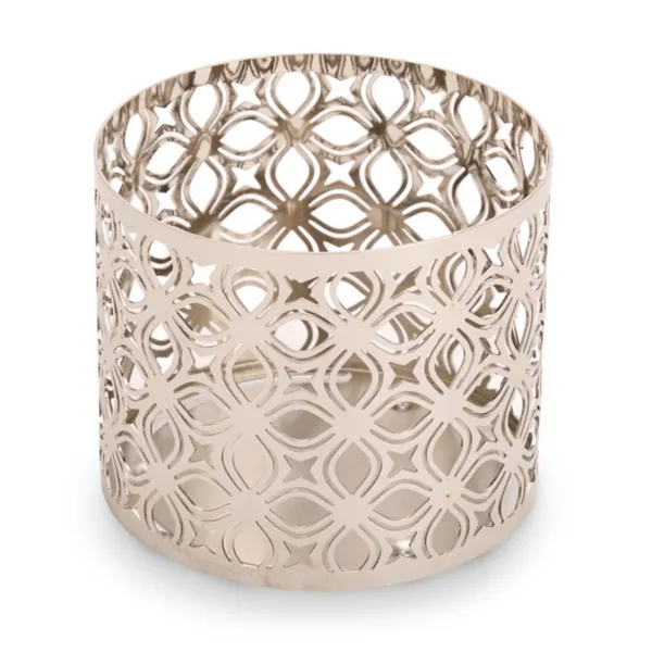 Kirklands Gray Filigree Flower 3-Wick Candle Holder Kirklands Gray Filigree Flower 3-Wick Candle Holder - Image 1