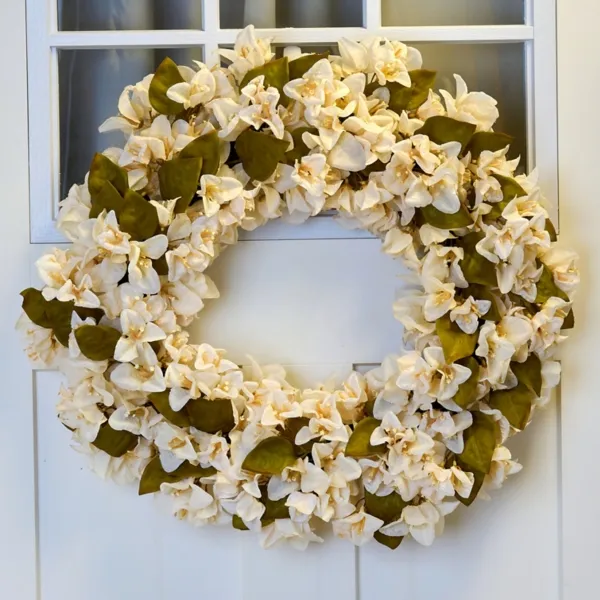 Kirklands Ivory Paper Flower Wreath, 24 in. Kirklands Ivory Paper Flower Wreath, 24 in. - Image 1