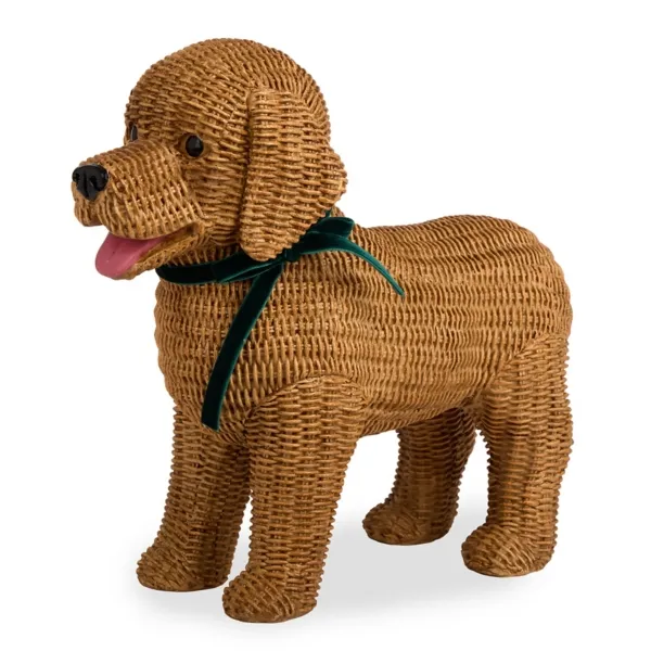 Kirklands Natural Resin Rattan Lab Figurine Kirklands Natural Resin Rattan Lab Figurine - Image 1
