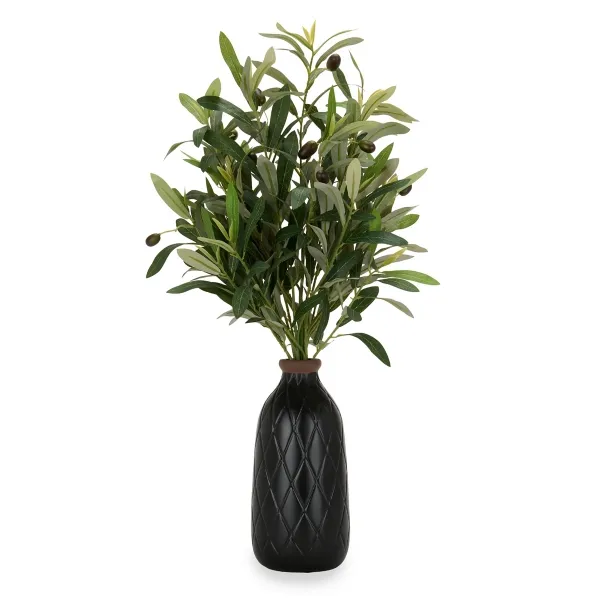 Kirklands Olive Branch Arrangement in Black Vase, 24 in. Kirklands Olive Branch Arrangement in Black Vase, 24 in. - Image 1