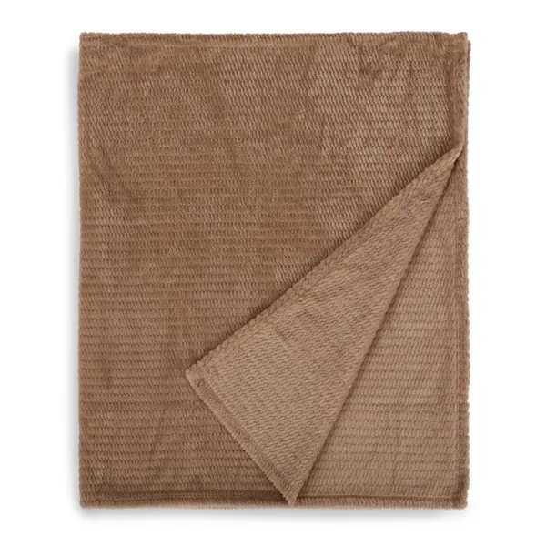Kirklands Tan Dreamy Plush Ribbed Throw Kirklands Tan Dreamy Plush Ribbed Throw - Image 1