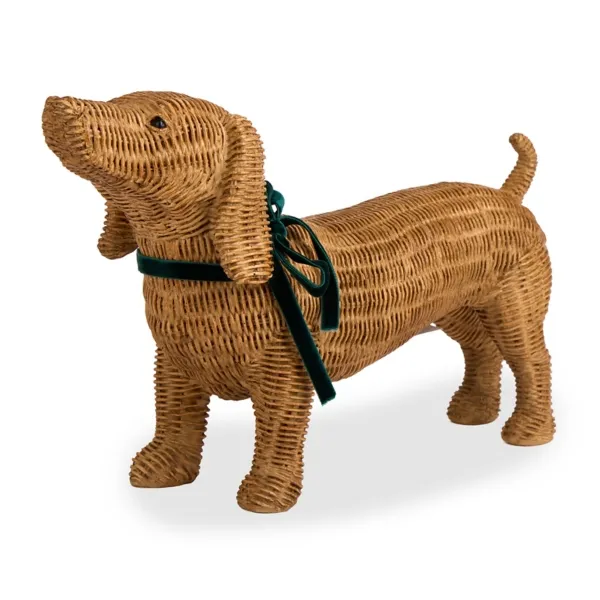 Kirklands Tan Resin Rattan Dachshund Figurine Kirklands Tan Resin Rattan Dachshund Figurine - Image 1