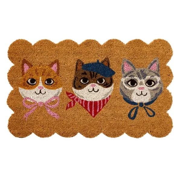 Kirklands Cat Trio Natural Fiber Doormat Kirklands Cat Trio Natural Fiber Doormat - Image 1